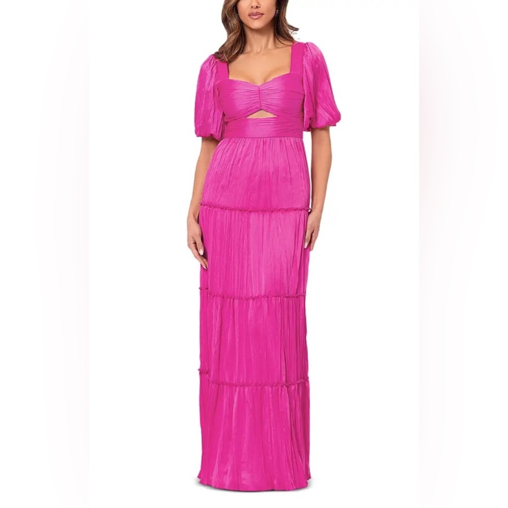 Pink Pleated Cutout A-Line Dress – Size 2